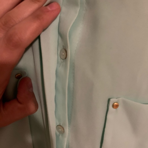 Teal Long Sleeve H&M Button Down Size Size 4 - Picture 6 of 8